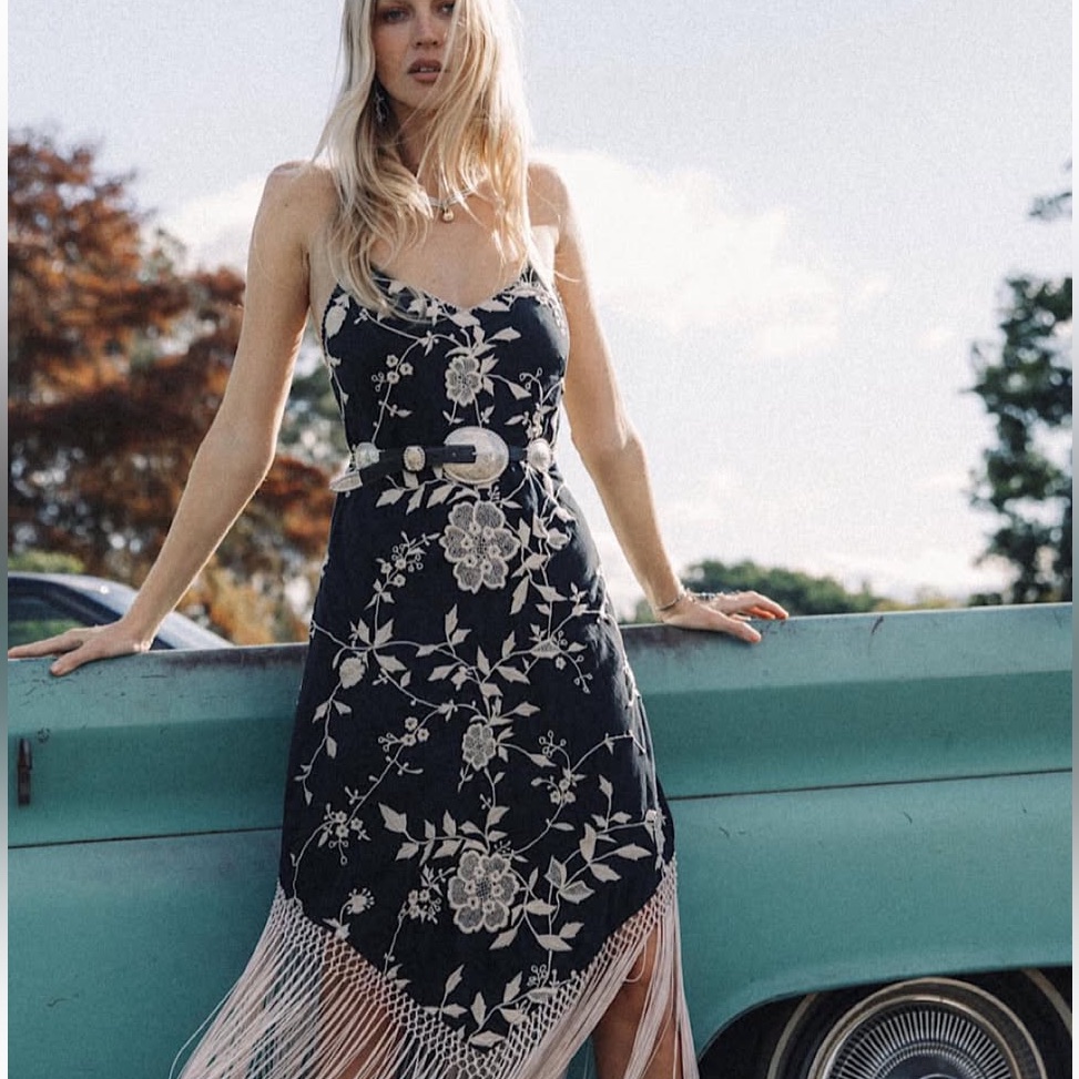 Chasing Unicorns Say You Love Me Embroidered Fringe Dress - Xl - Nwt
